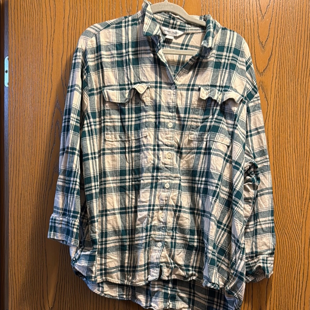 Plaid Button-Up Shirt